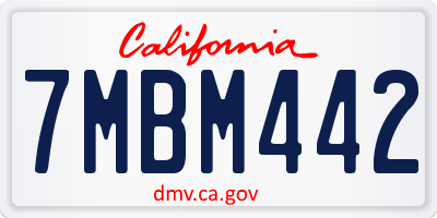 CA license plate 7MBM442
