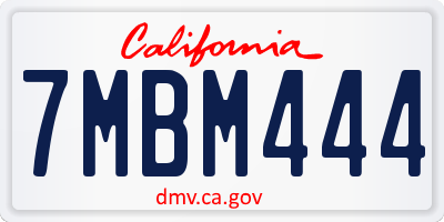 CA license plate 7MBM444