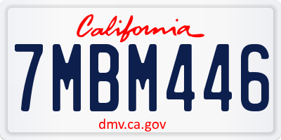 CA license plate 7MBM446
