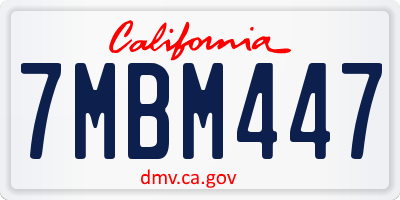 CA license plate 7MBM447