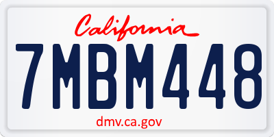 CA license plate 7MBM448