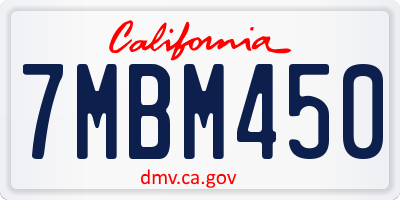 CA license plate 7MBM450