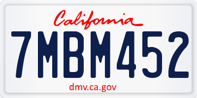 CA license plate 7MBM452