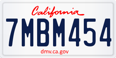 CA license plate 7MBM454