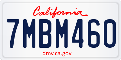 CA license plate 7MBM460