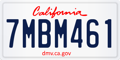 CA license plate 7MBM461