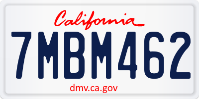 CA license plate 7MBM462