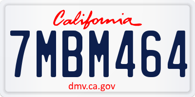 CA license plate 7MBM464