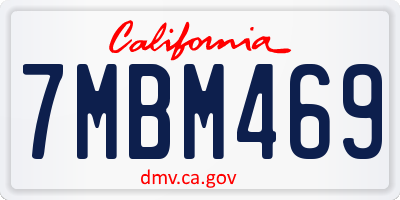 CA license plate 7MBM469