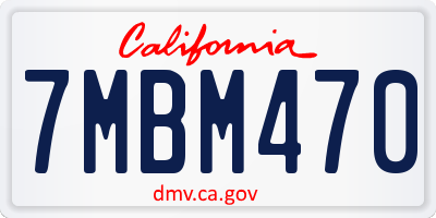 CA license plate 7MBM470