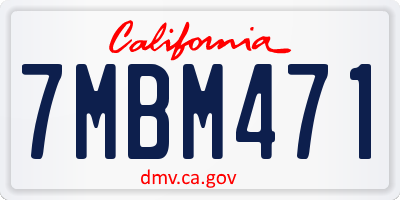 CA license plate 7MBM471