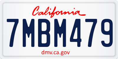 CA license plate 7MBM479