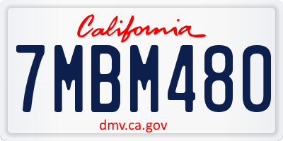 CA license plate 7MBM480