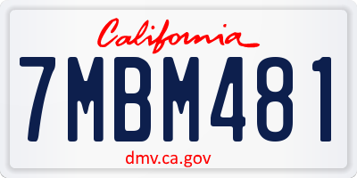 CA license plate 7MBM481
