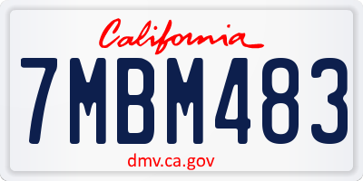 CA license plate 7MBM483