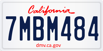 CA license plate 7MBM484