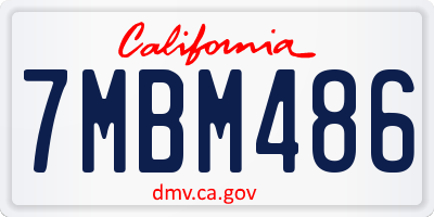 CA license plate 7MBM486