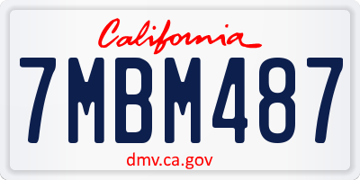 CA license plate 7MBM487