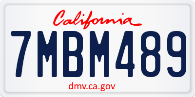 CA license plate 7MBM489