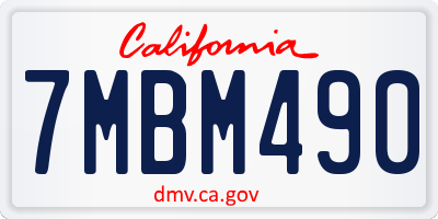 CA license plate 7MBM490