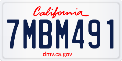 CA license plate 7MBM491