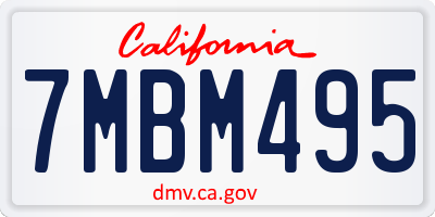 CA license plate 7MBM495