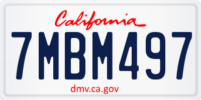 CA license plate 7MBM497