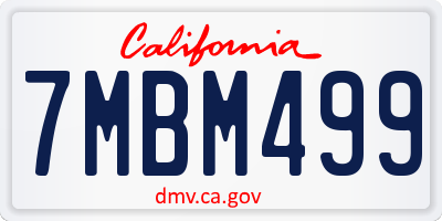 CA license plate 7MBM499