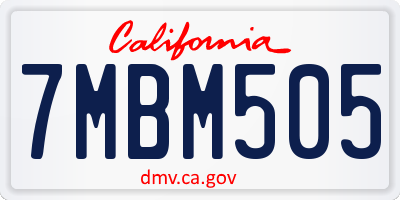 CA license plate 7MBM505