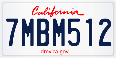 CA license plate 7MBM512