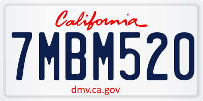 CA license plate 7MBM520