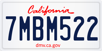CA license plate 7MBM522