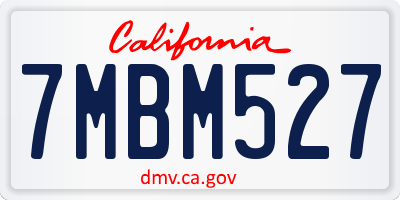 CA license plate 7MBM527
