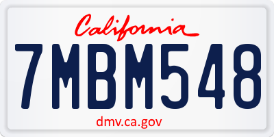 CA license plate 7MBM548