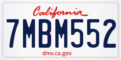 CA license plate 7MBM552