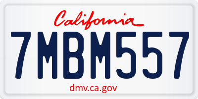 CA license plate 7MBM557