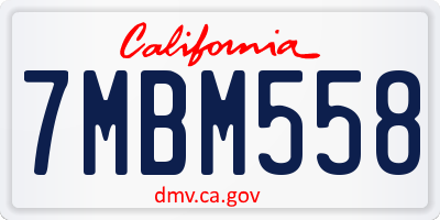 CA license plate 7MBM558