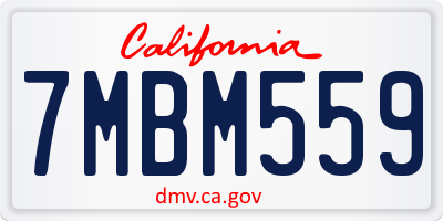 CA license plate 7MBM559