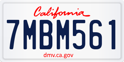 CA license plate 7MBM561