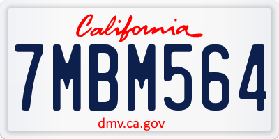 CA license plate 7MBM564