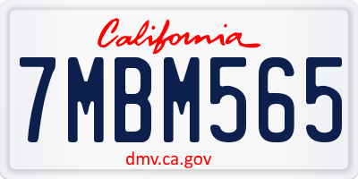 CA license plate 7MBM565