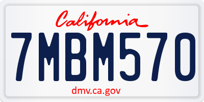 CA license plate 7MBM570