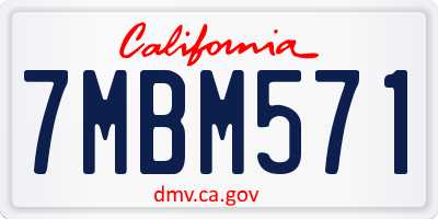 CA license plate 7MBM571
