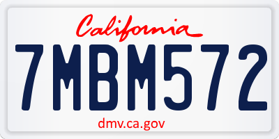 CA license plate 7MBM572