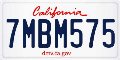 CA license plate 7MBM575