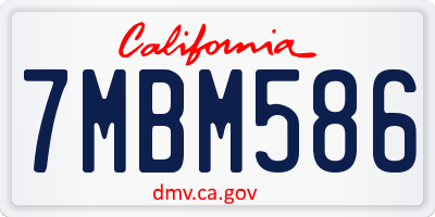 CA license plate 7MBM586