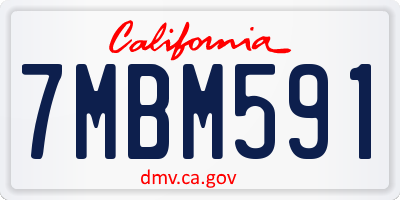 CA license plate 7MBM591