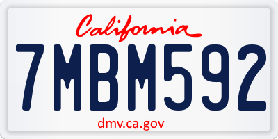 CA license plate 7MBM592