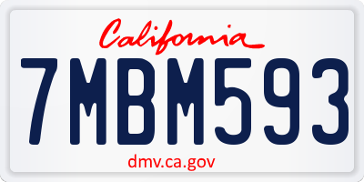 CA license plate 7MBM593