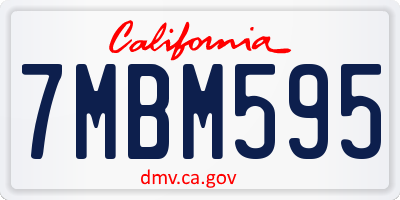 CA license plate 7MBM595
